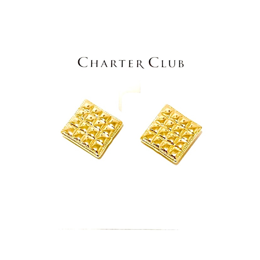 Charter Club Gold Toned Stud Earrings NWT